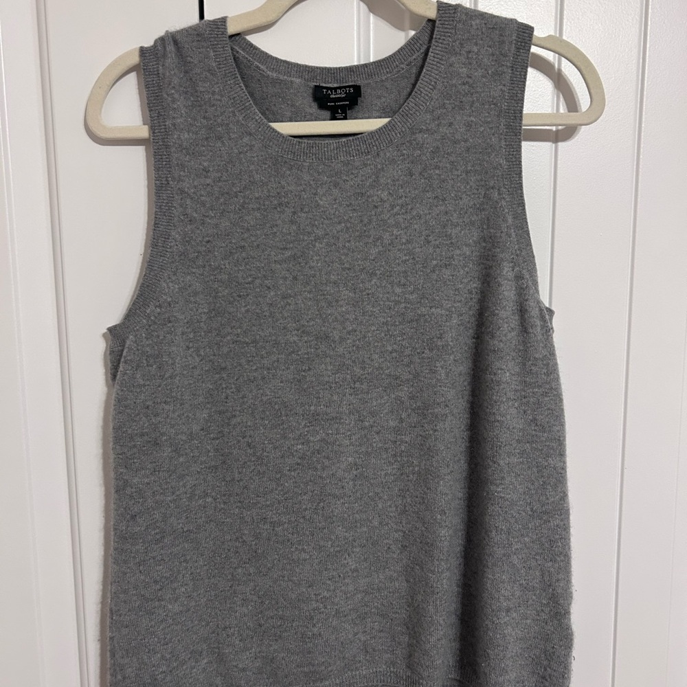 Talbots Gray cashmere sweater vest